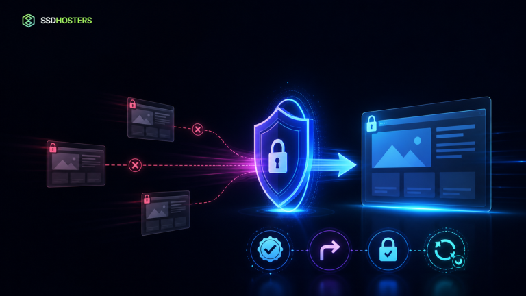 Migration HTTPS WordPress en néon avec certificat, redirection unique, contenu sécurisé et URL canonique